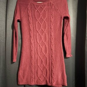 Hollister Maroon Cable Knit Sweater Dress